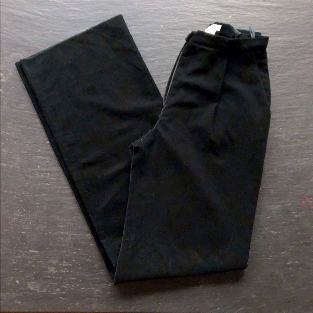 EMPORIO ARMANI] Velvet Blackish Green High waist Wide leg Pants